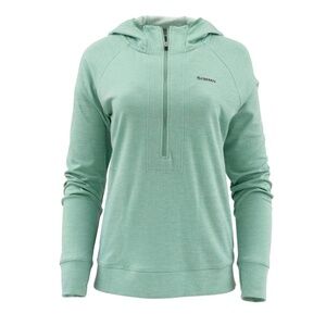 SIMMS Women's Outdoors Light Green Aqua Bugstopper Hoody Quarter Zip Size Medium
